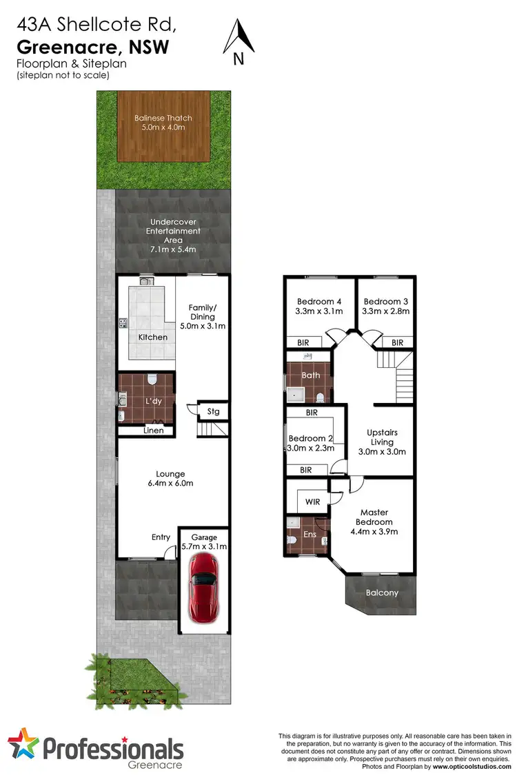 Floorplan of Homely semi-detached listing, 43A Shellcote Road, Greenacre NSW 2190