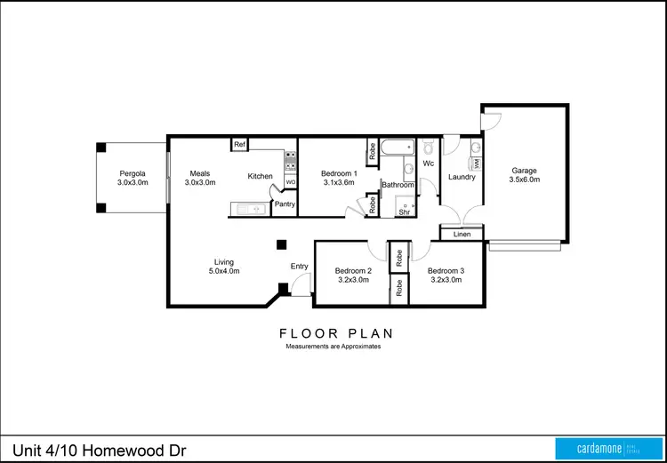 Floorplan of Homely unit listing, 4/10 Homewood Drive, Mooroopna VIC 3629