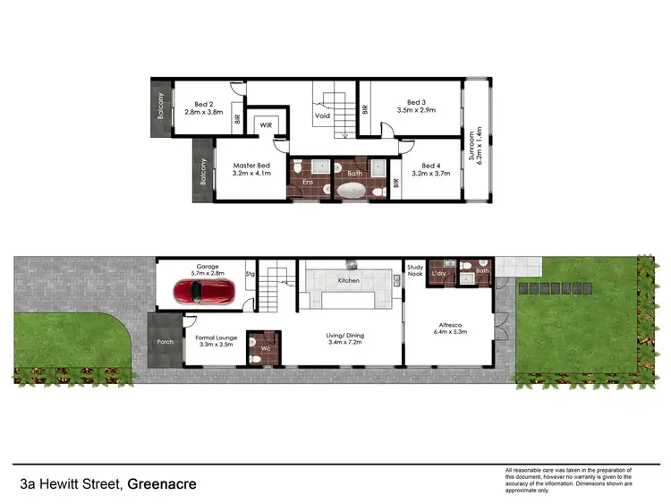 Floorplan of Homely semi-detached listing, 3A Hewitt Street, Greenacre NSW 2190