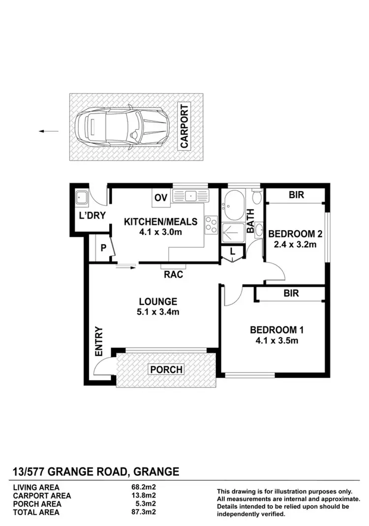 Floorplan of Homely unit listing, 13/577 Grange Road, Grange SA 5022
