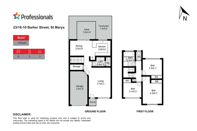 Floorplan of Homely townhouse listing, 23/16-20 Barker Street, St Marys NSW 2760