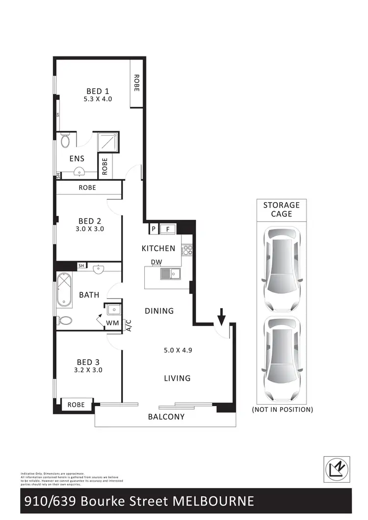 Floorplan of Homely apartment listing, 910/639 Little Bourke Street, Melbourne VIC 3000