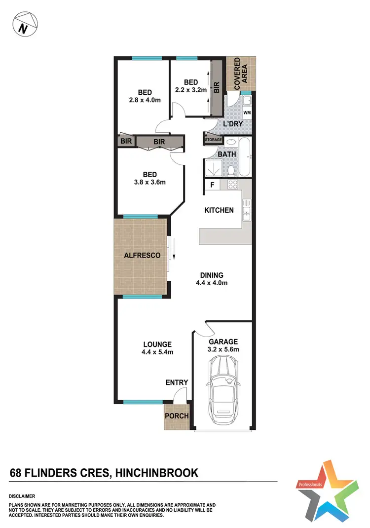 Floorplan of Homely semi-detached listing, 68 Flinders Crescent, Hinchinbrook NSW 2168