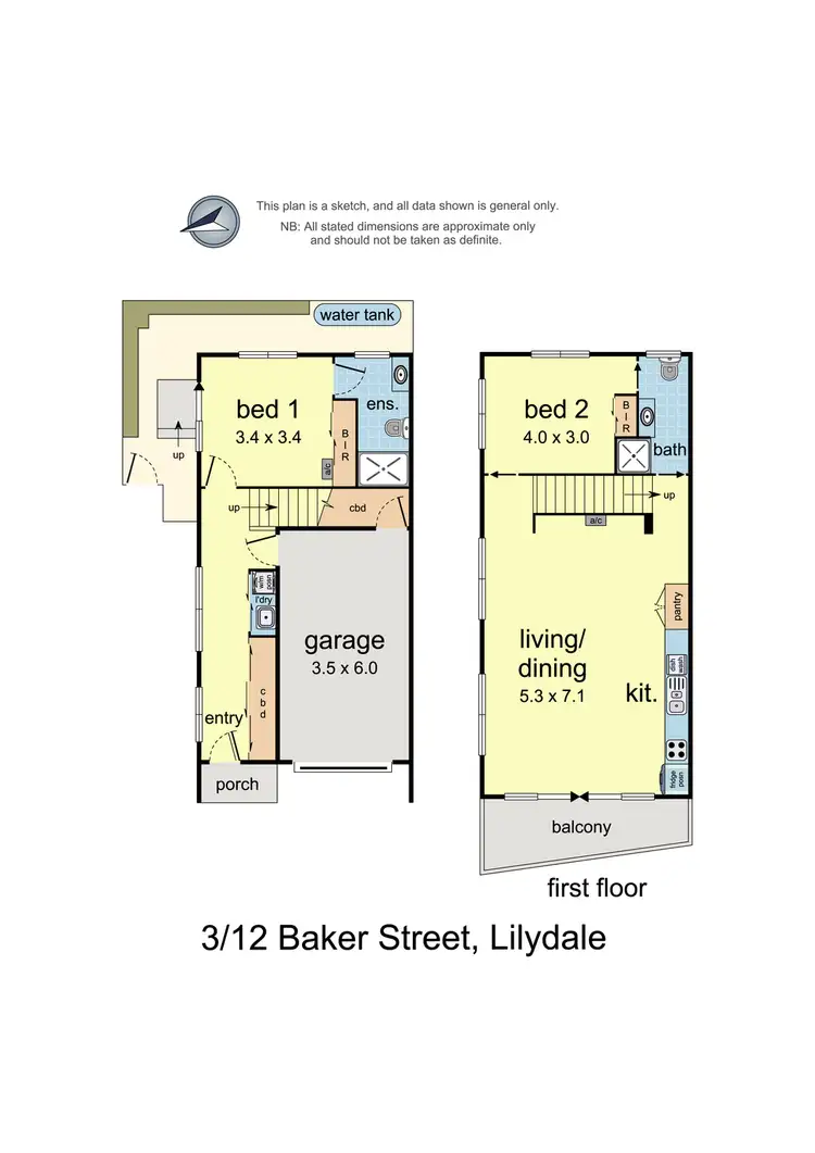 Floorplan of Homely townhouse listing, 3/12 Baker Street, Lilydale VIC 3140