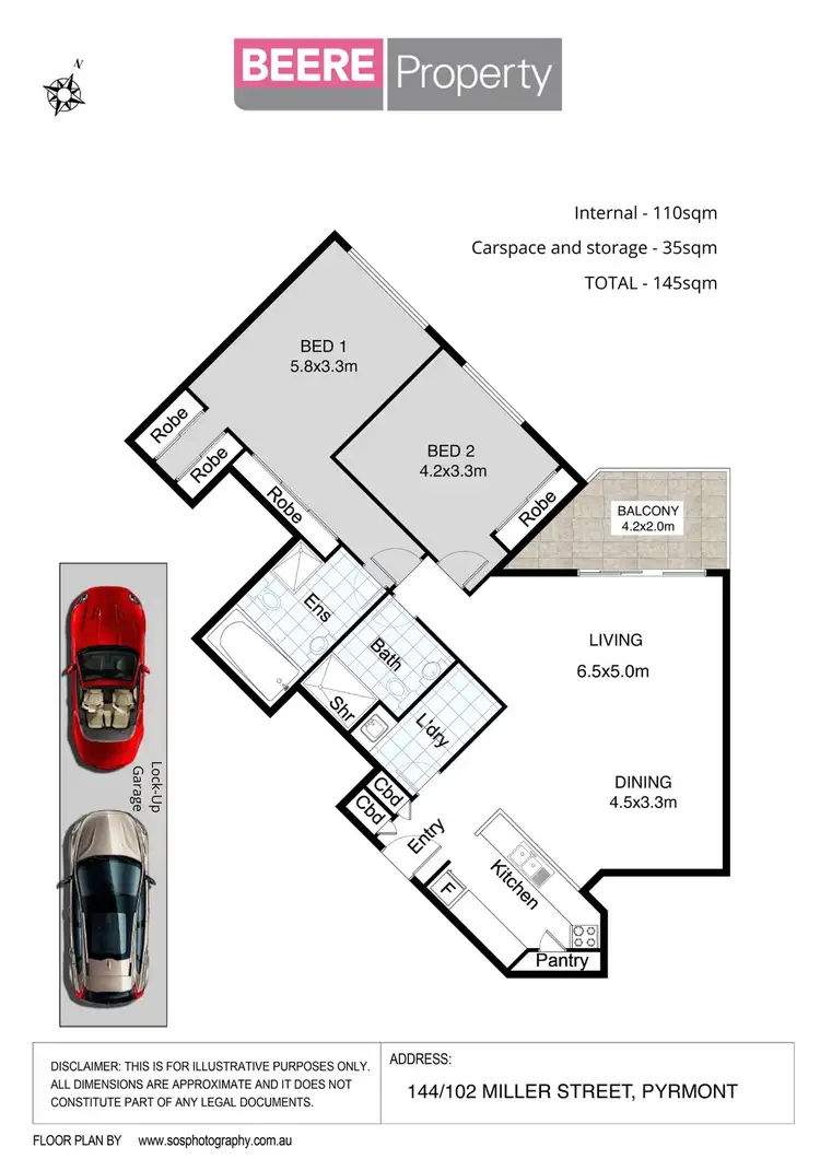Floorplan of Homely apartment listing, 144/102 Miller Street, Pyrmont NSW 2009