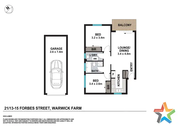 Floorplan of Homely apartment listing, 21/13-15 Forbes Street, Warwick Farm NSW 2170