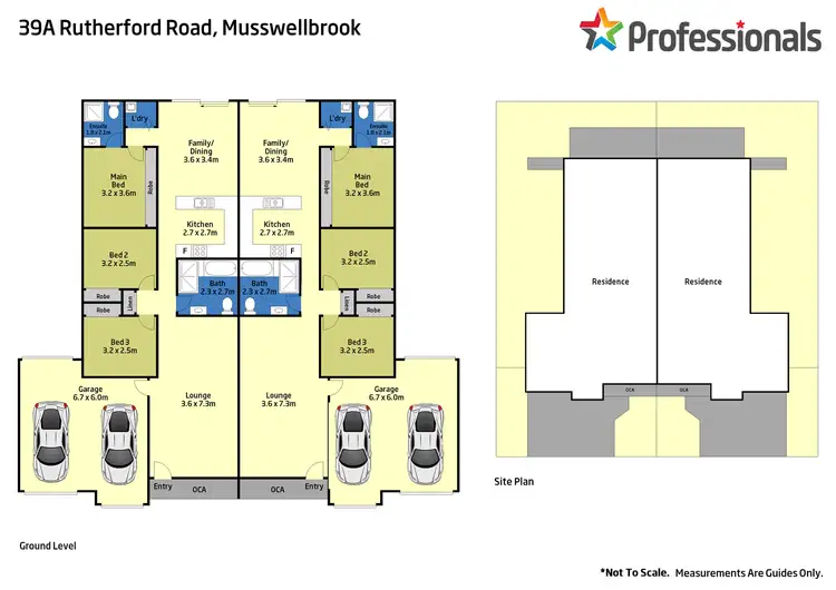 Floorplan of Homely semi-detached listing, 1 & 2/39A Rutherford Road, Muswellbrook NSW 2333