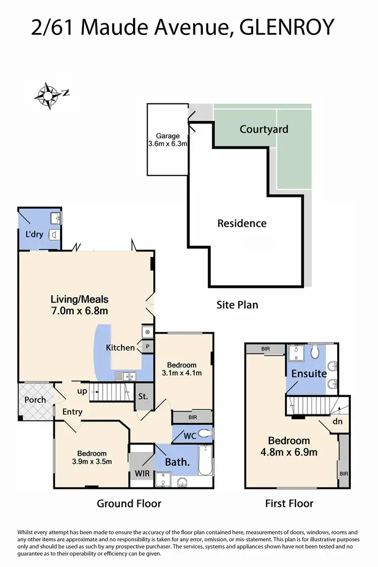 Floorplan of Homely townhouse listing, 2/61 Maude Avenue, Glenroy VIC 3046