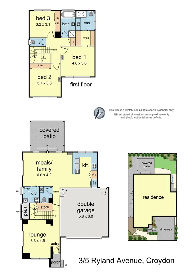 Floorplan of Homely townhouse listing, 3/5 Ryland Avenue, Croydon VIC 3136