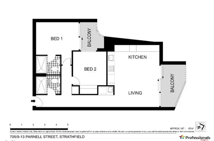 Floorplan of Homely apartment listing, 705/9-13 Parnell Street, Strathfield NSW 2135