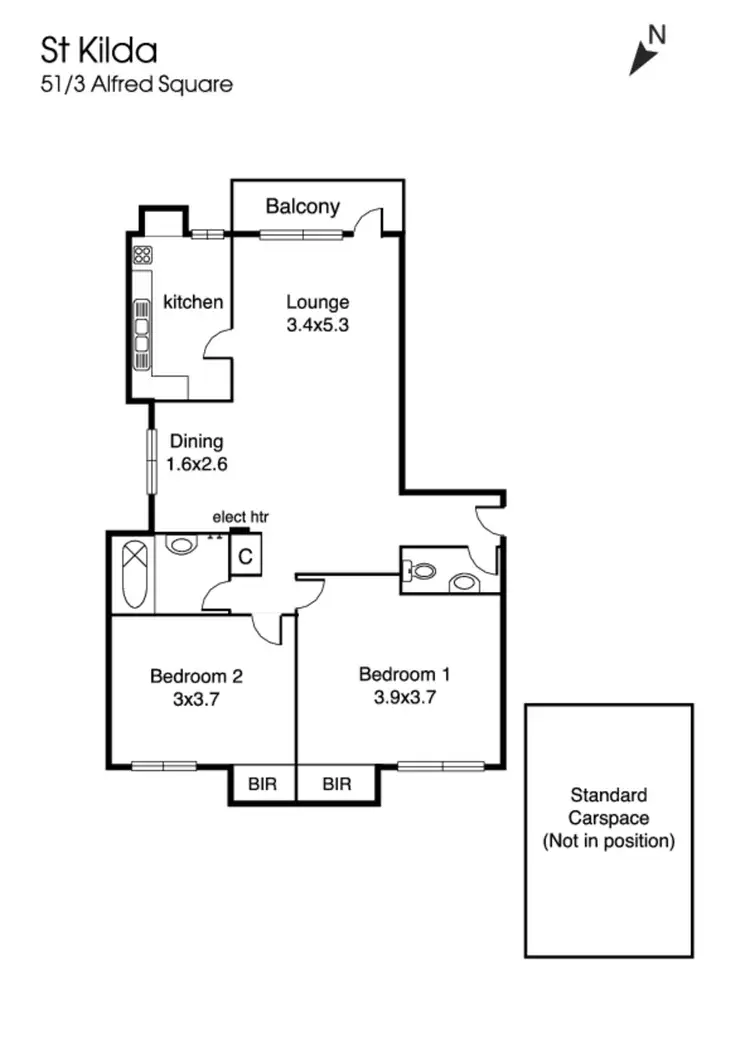 Floorplan of Homely apartment listing, 51/3 Alfred Square, St Kilda VIC 3182