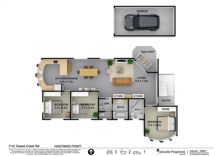 Floorplan of Homely unit listing, 7/10 Tweed Coast Road, Hastings Point NSW 2489