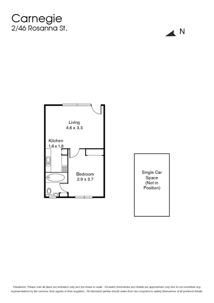 Floorplan of Homely apartment listing, 2/46 Rosanna Street, Carnegie VIC 3163