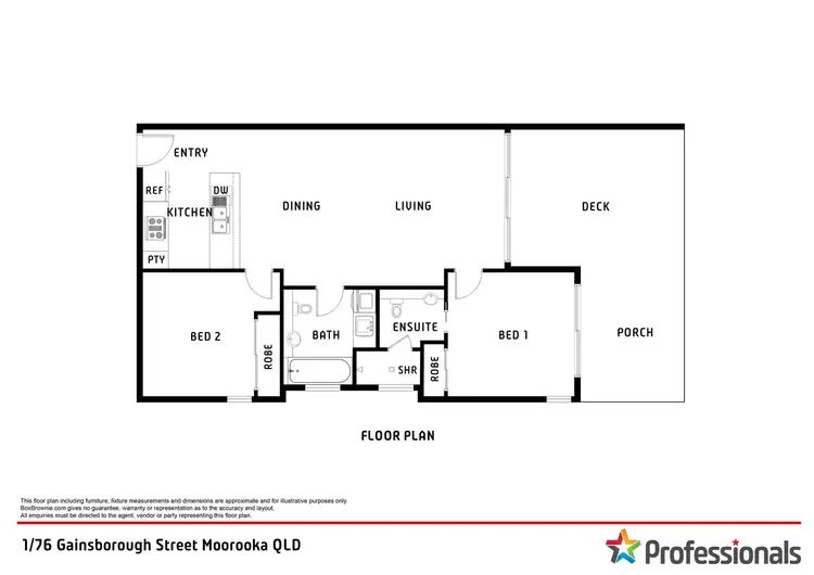 Floorplan of Homely unit listing, 1/76 Gainsborough Street, Moorooka QLD 4105