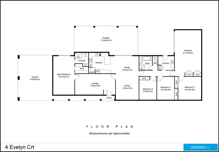 Floorplan of Homely rural property listing, 4 Evelyn Court, Toolamba VIC 3614
