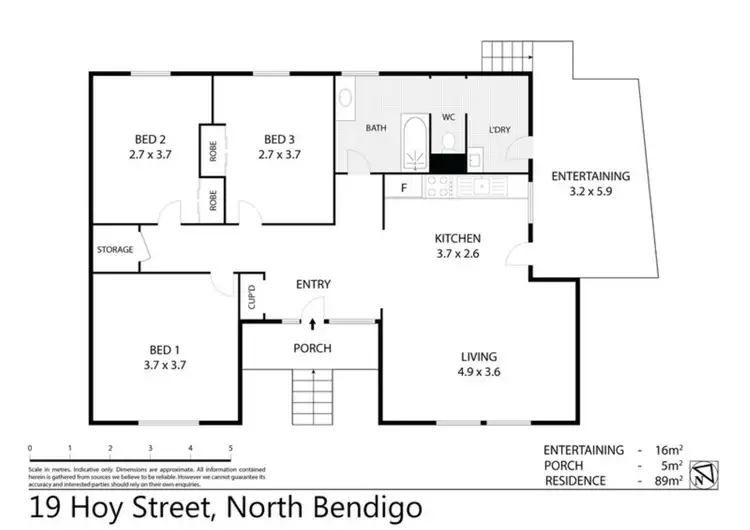 Floorplan of Homely house listing, 19 Hoy Street, North Bendigo VIC 3550