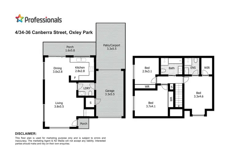 Floorplan of Homely townhouse listing, 4/34-36 Canberra Street, Oxley Park NSW 2760