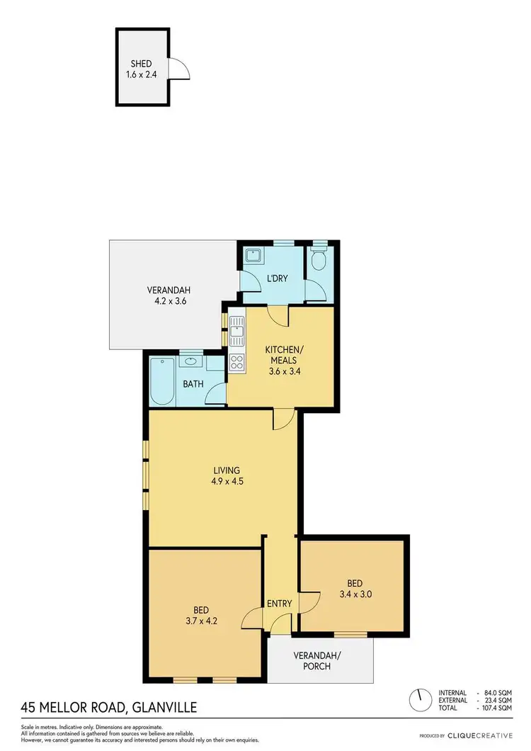 Floorplan of Homely house listing, 45 Mellor Road, Glanville SA 5015