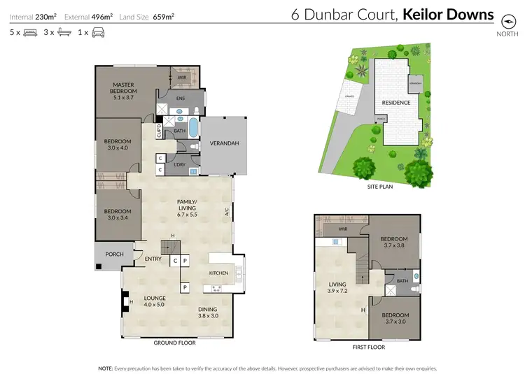 Floorplan of Homely house listing, 6 Dunbar Court, Keilor Downs VIC 3038