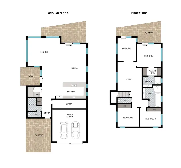 Floorplan of Homely townhouse listing, 2/18 Diamantina Circuit, Harrington NSW 2427