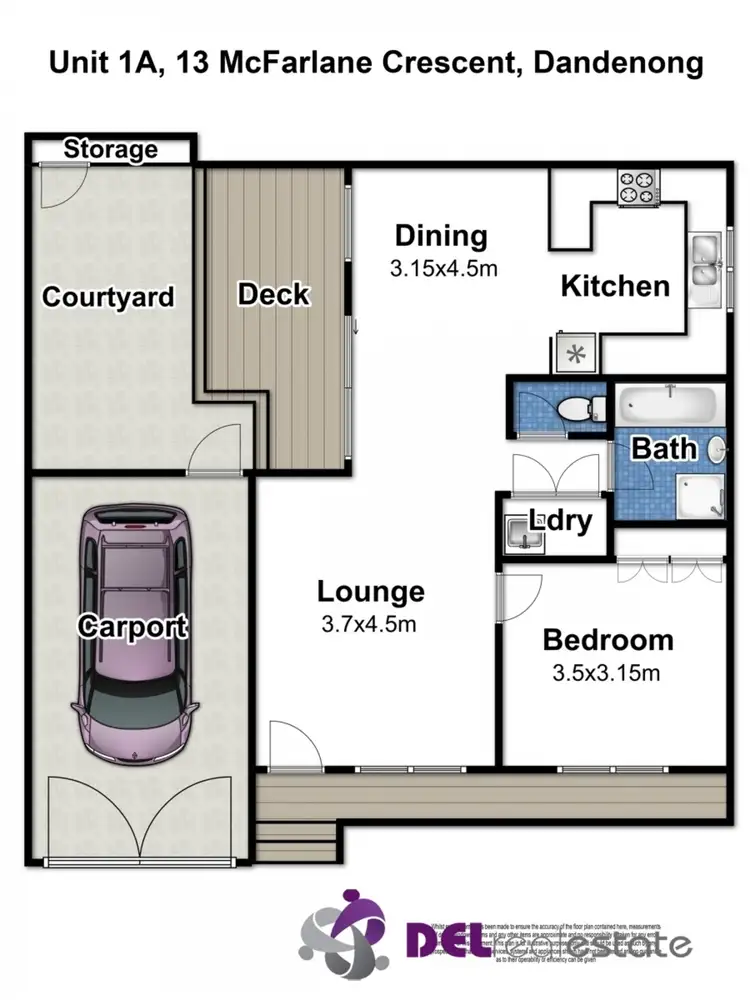 Floorplan of Homely house listing, 1A/13 McFarlane Crescent, Dandenong VIC 3175