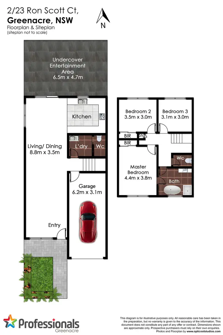 Floorplan of Homely townhouse listing, 2/23 Ron Scott Circuit, Greenacre NSW 2190