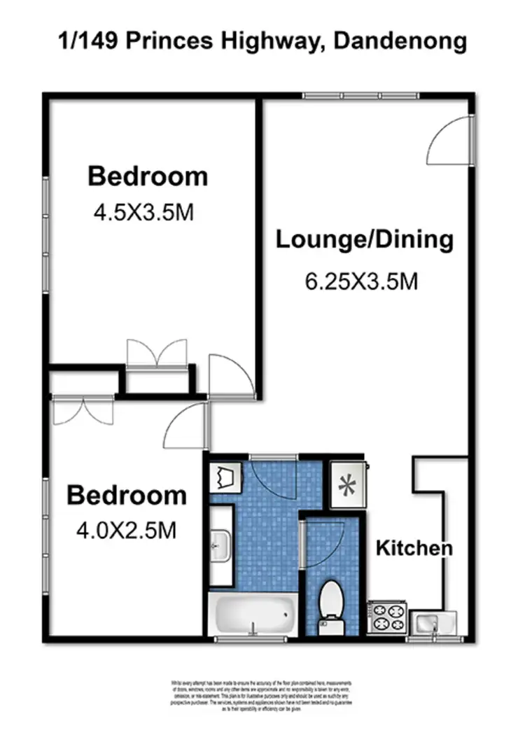 Floorplan of Homely apartment listing, 1/149 Princes Highway, Dandenong VIC 3175