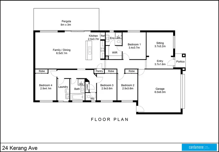 Floorplan of Homely house listing, 24 Kerang Avenue, Kialla VIC 3631