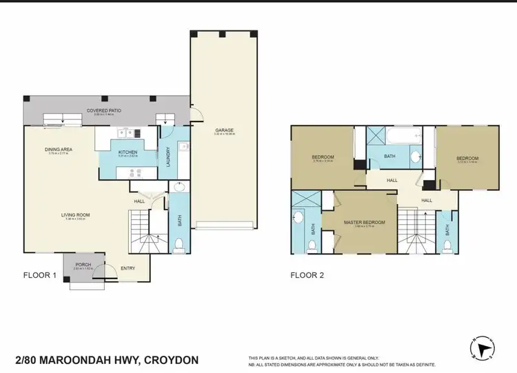 Floorplan of Homely townhouse listing, 2/80 Maroondah Highway, Croydon VIC 3136