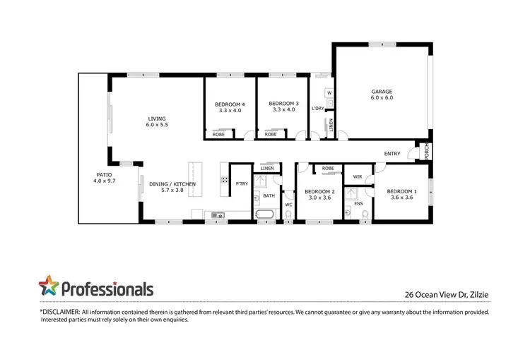 Floorplan of Homely house listing, 26 Ocean View Drive, Zilzie QLD 4710