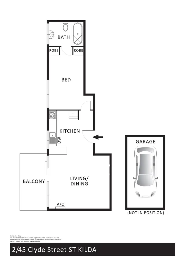 Floorplan of Homely apartment listing, 2/45 Clyde Street, St Kilda VIC 3182