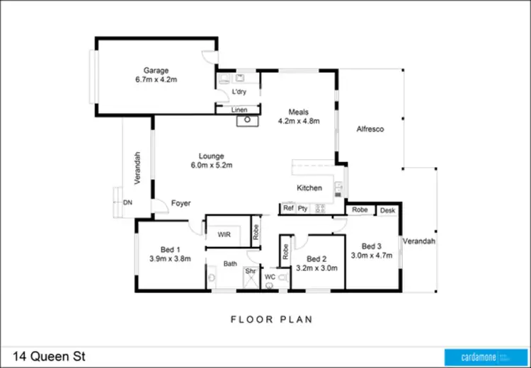 Floorplan of Homely house listing, 14 Queen Street, Dookie VIC 3646
