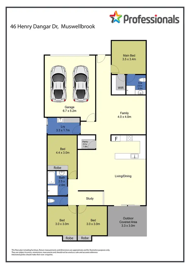 Floorplan of Homely house listing, 46 Henry Dangar Place, Muswellbrook NSW 2333