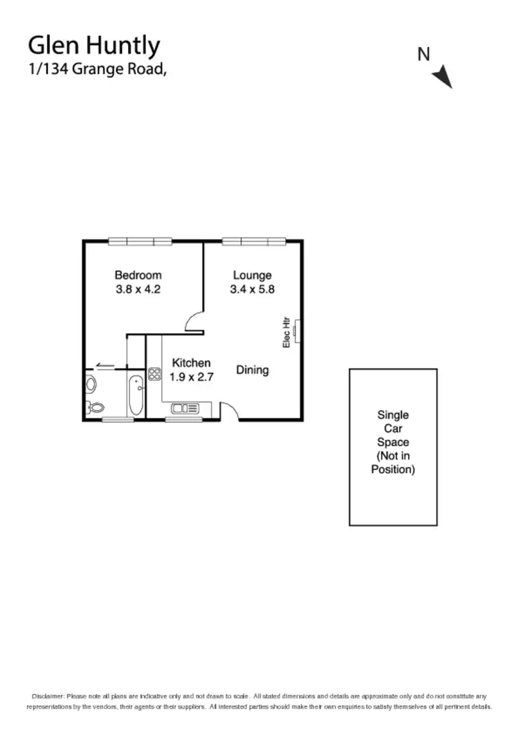 Floorplan of Homely apartment listing, 1/134 Grange Road, Glen Huntly VIC 3163