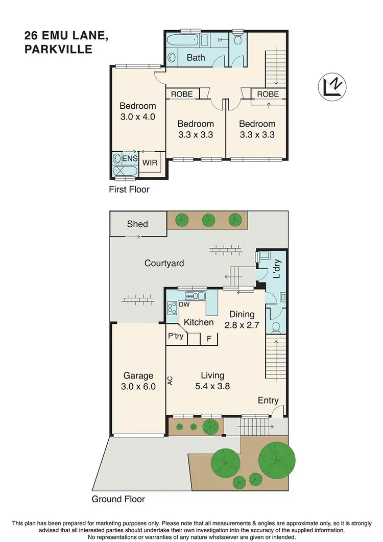 Floorplan of Homely townhouse listing, 26 Emu Lane, Parkville VIC 3052