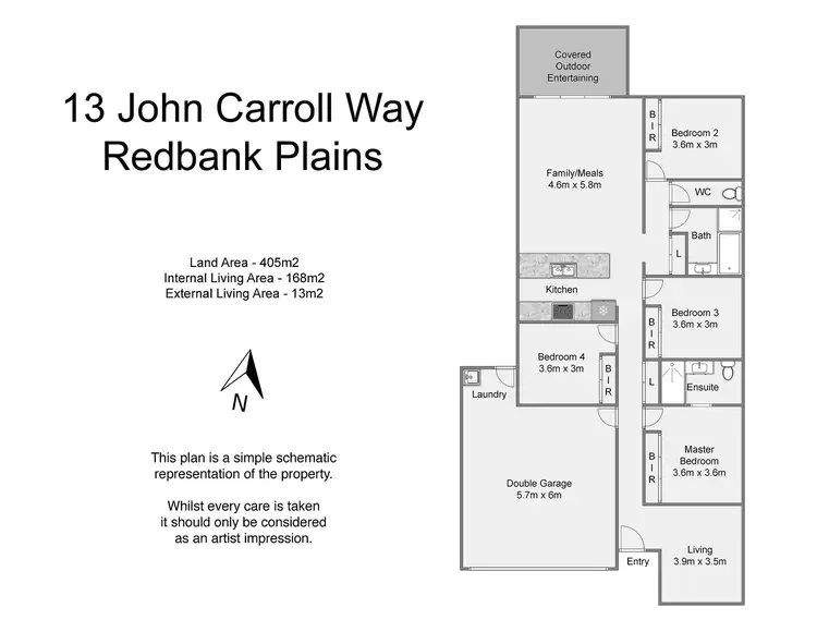 Floorplan of Homely house listing, 13 John Carroll Way, Redbank Plains QLD 4301
