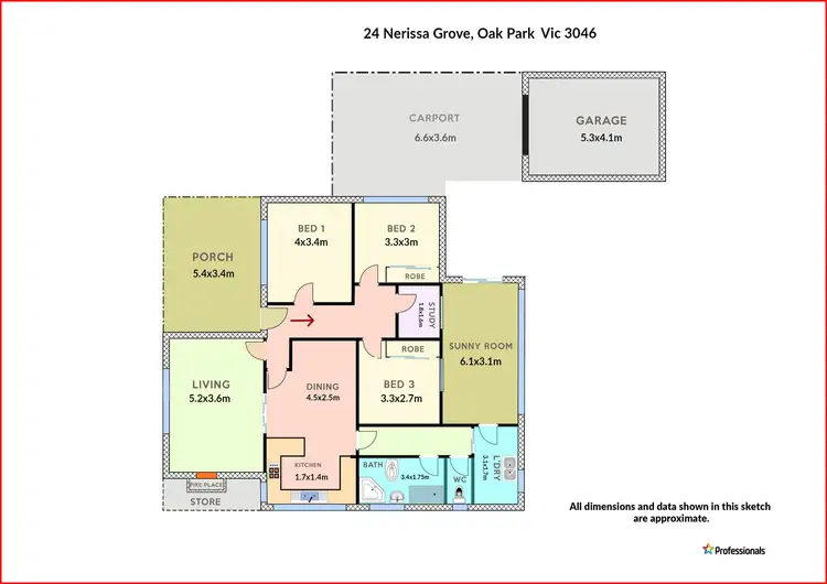 Floorplan of Homely house listing, 24 Nerissa Grove, Oak Park VIC 3046