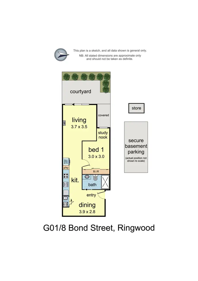 Floorplan of Homely apartment listing, G01/8 Bond Street, Ringwood VIC 3134