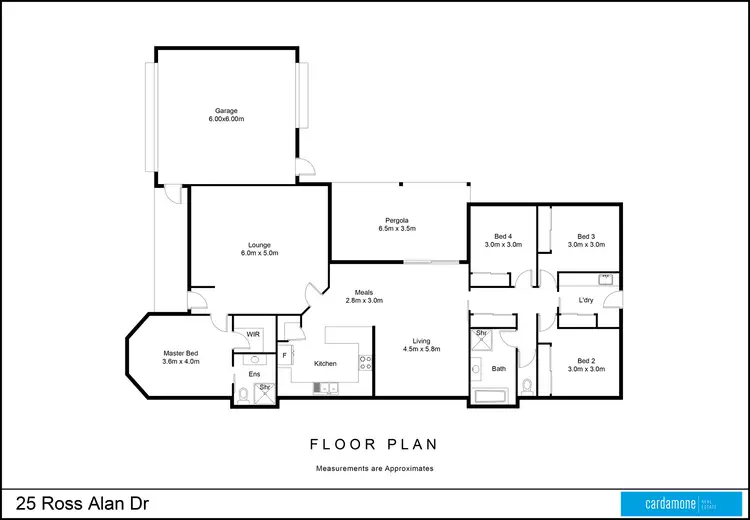 Floorplan of Homely house listing, 25 Ross Alan Drive, Shepparton VIC 3630