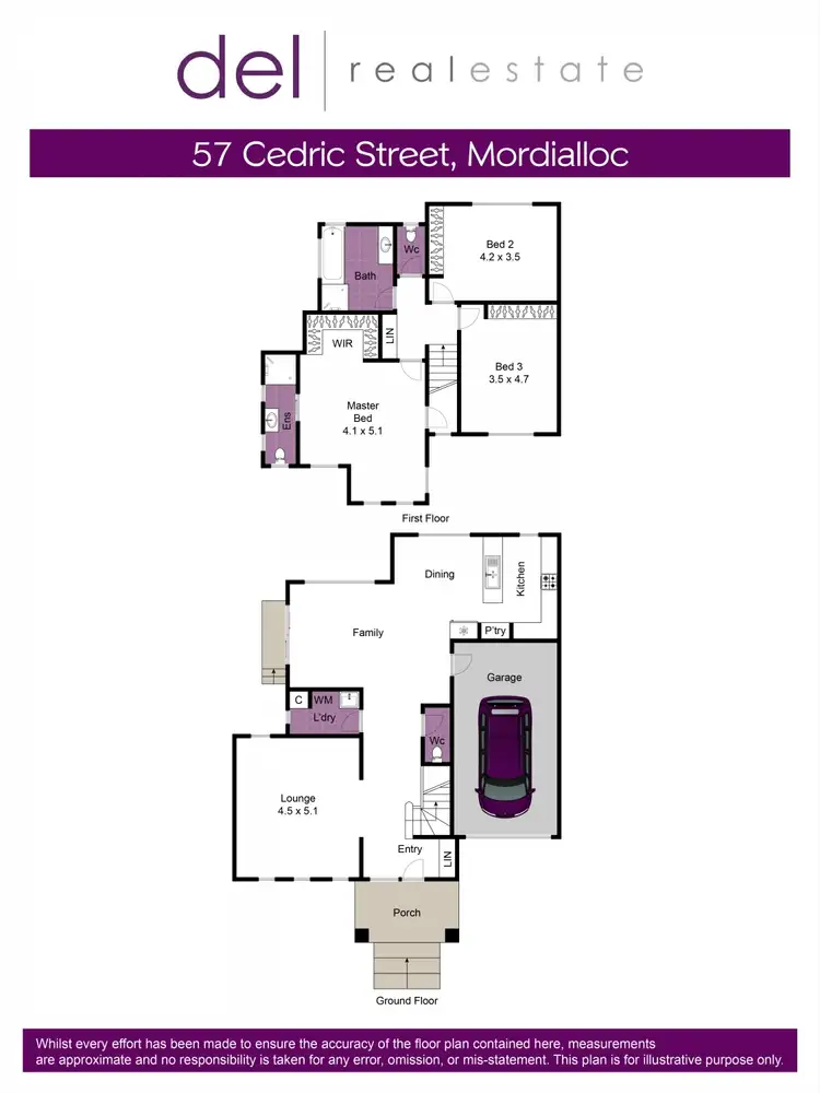 Floorplan of Homely townhouse listing, 3/36 Cedric Street, Mordialloc VIC 3195