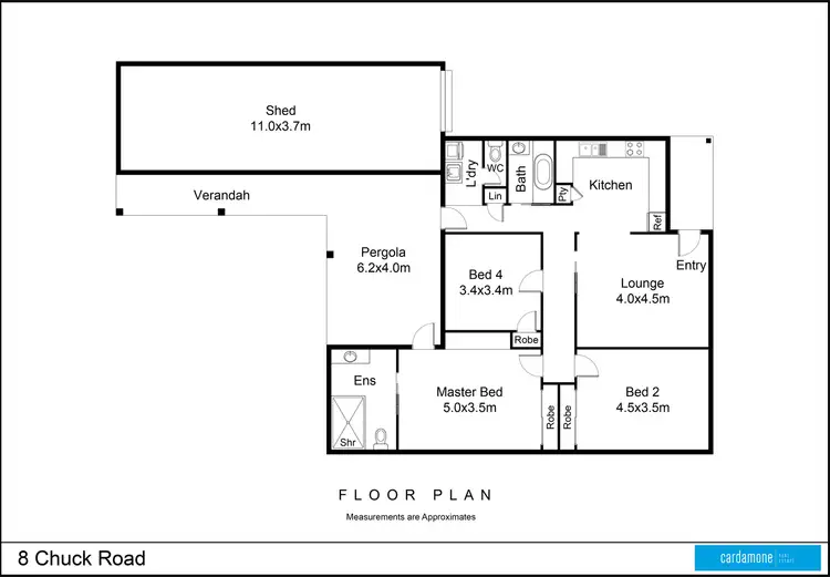 Floorplan of Homely house listing, 8 Chuck Road, Shepparton VIC 3630