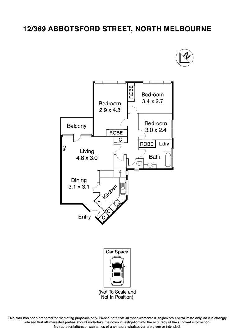 Floorplan of Homely apartment listing, 12/369 Abbotsford Street, North Melbourne VIC 3051