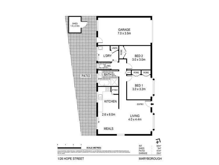 Floorplan of Homely unit listing, 1/26 Hope Street, Maryborough VIC 3465
