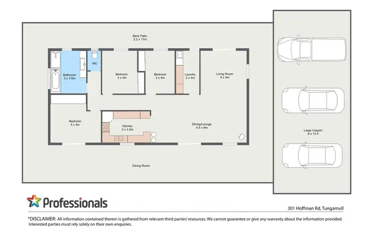 Floorplan of Homely rural property listing, 301 Hoffmans Road, Tungamull QLD 4702