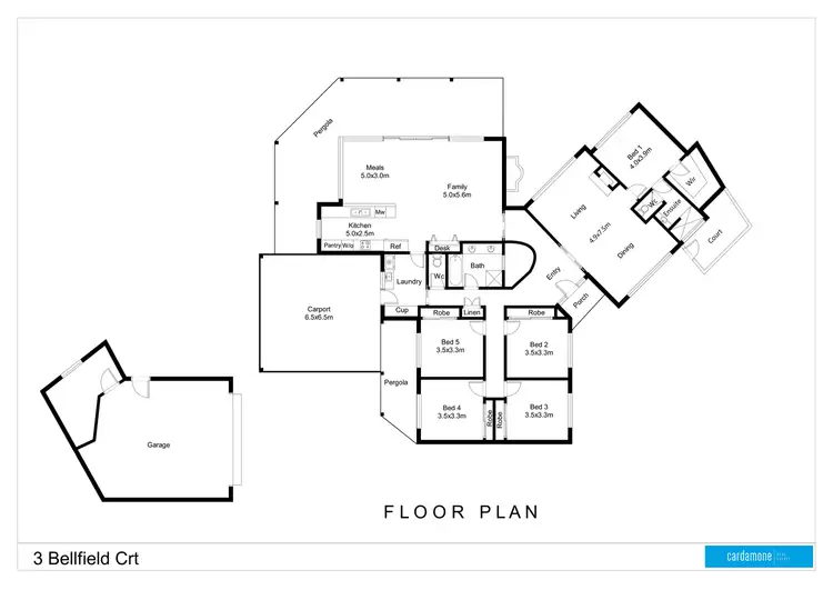 Floorplan of Homely rural property listing, 3 Bellfield Court, Kialla VIC 3631