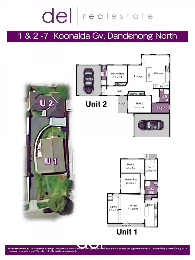 Floorplan of Homely house listing, 1 & 2/7 Koonalda Grove, Dandenong North VIC 3175