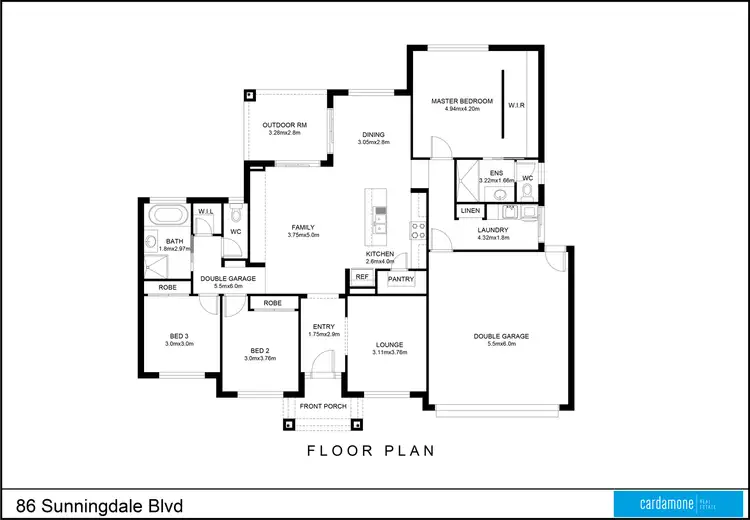 Floorplan of Homely house listing, 86 Sunningdale Boulevard, Tatura VIC 3616