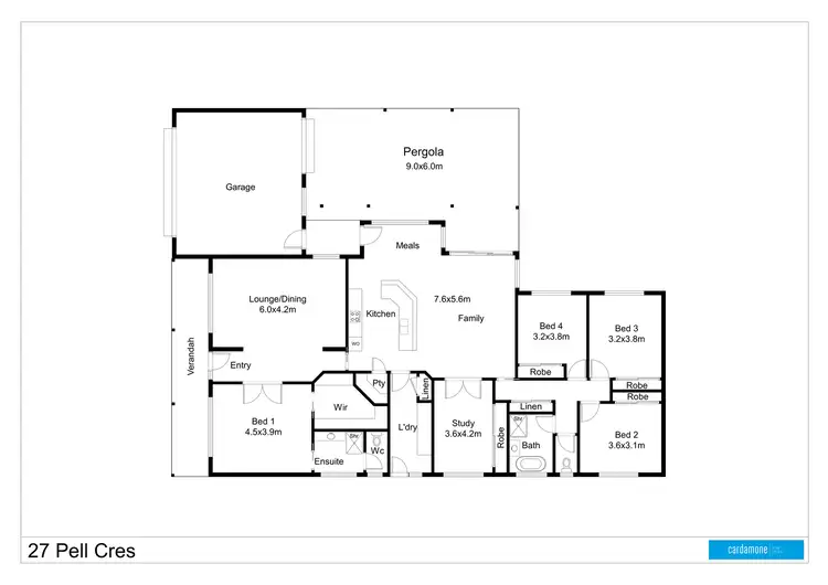 Floorplan of Homely house listing, 27 Pell Crescent, Mooroopna VIC 3629