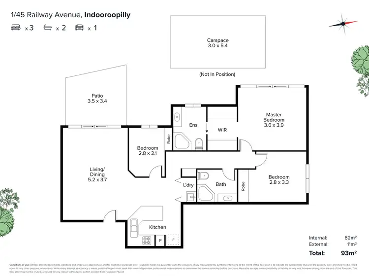 Floorplan of Homely unit listing, 1/45 Railway Avenue, Indooroopilly QLD 4068