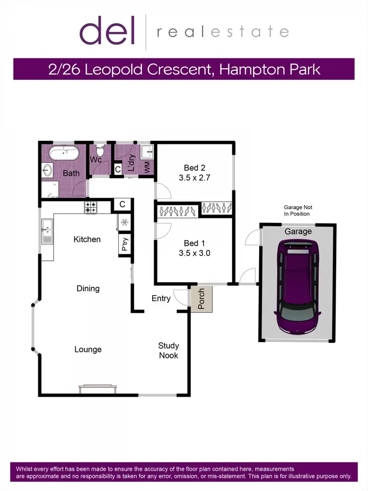 Floorplan of Homely unit listing, 2/26 Leopold Crescent, Hampton Park VIC 3976